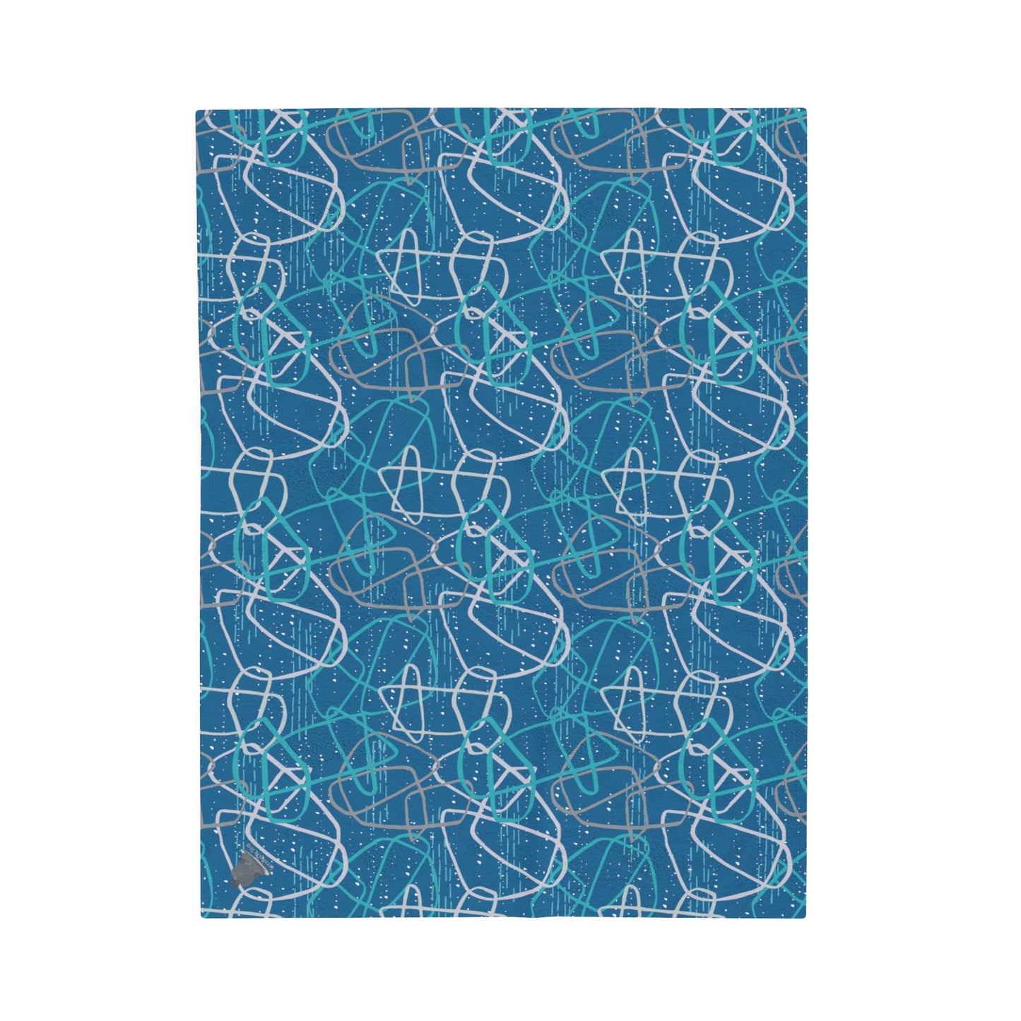 "Life's Not Linear" Graphic, UltraPlush Blanket in Dark Blue