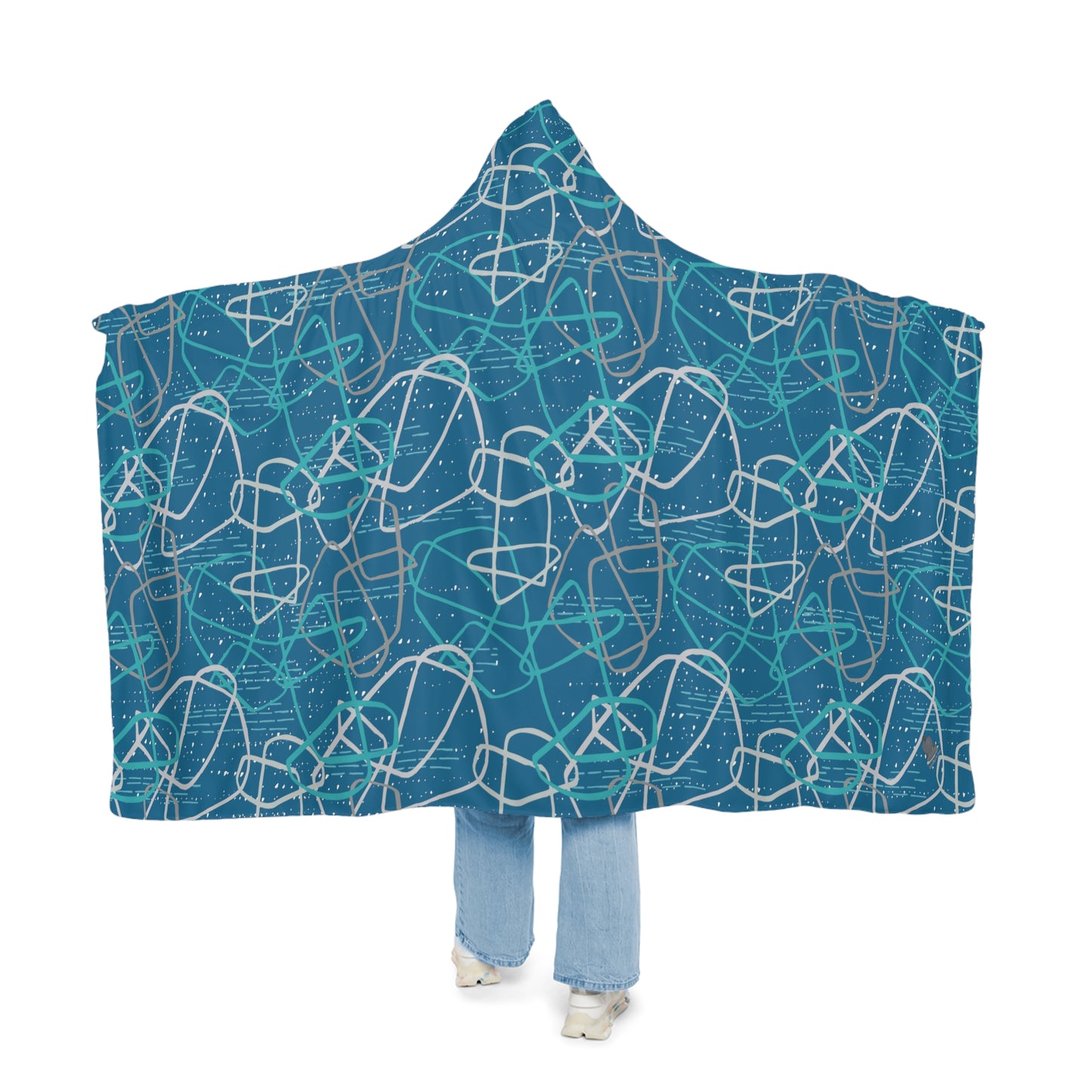 "Life's not Linear" Hooded Blanket in Dark Blue - 2 Interior options!