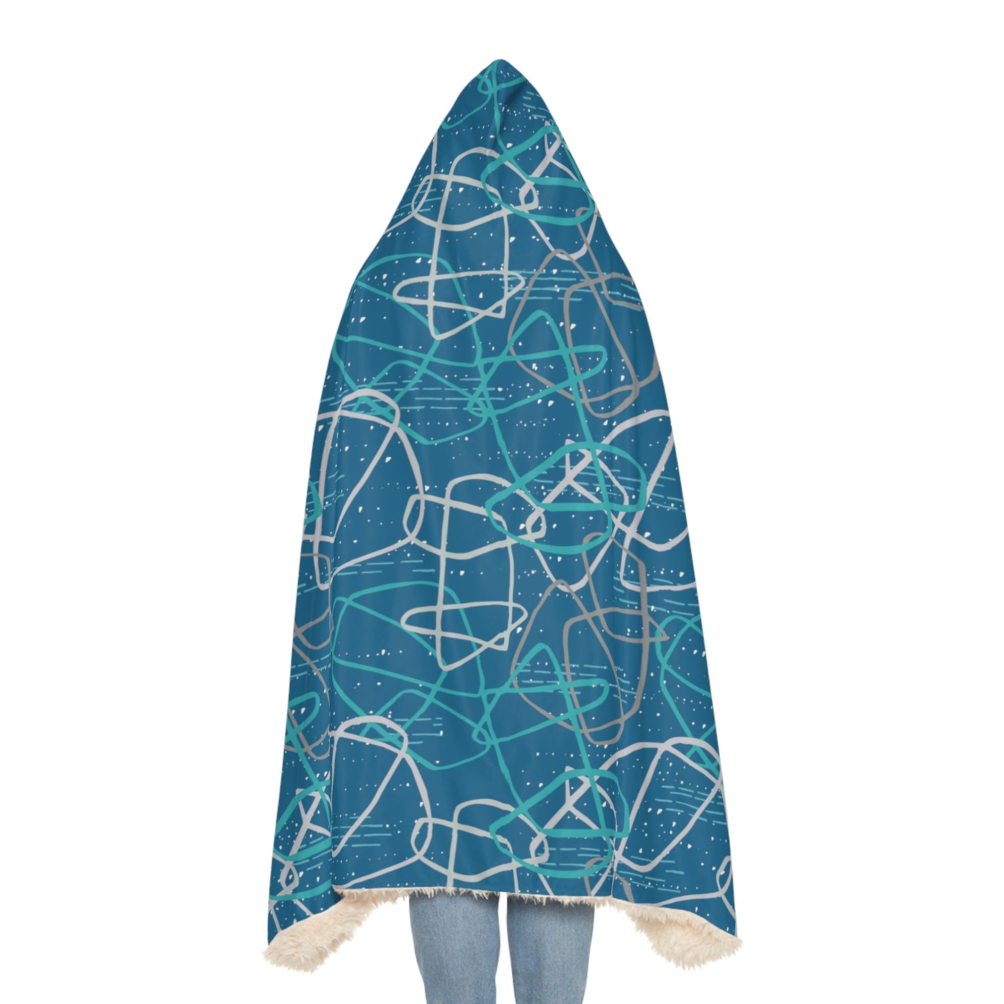 "Life's not Linear" Hooded Blanket in Dark Blue - 2 Interior options!