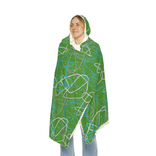 "Life's Not Linear" Hooded Blanket in Green - 2 Interior options!