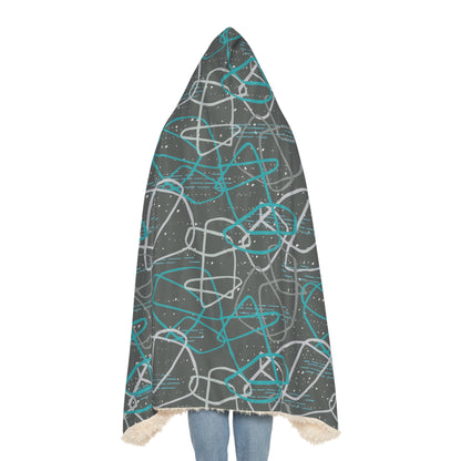 "Life's Not Linear" Hooded Blanket in Slate (2 Interior options)