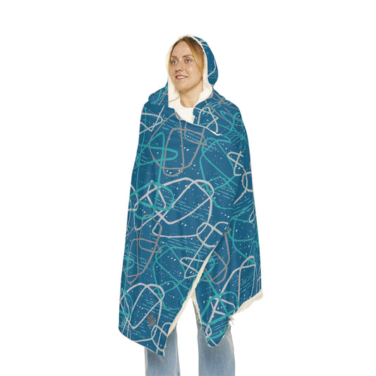 "Life's not Linear" Hooded Blanket in Dark Blue - 2 Interior options!