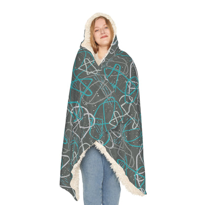 "Life's Not Linear" Hooded Blanket in Slate (2 Interior options)