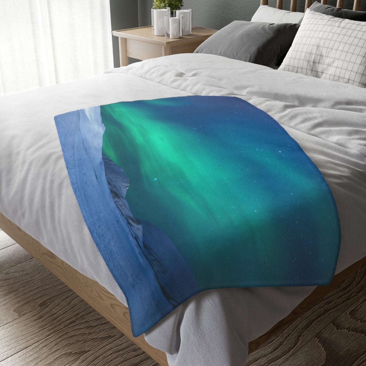 "Interconnected Light" Day&Night Reversible Blanket - Minky