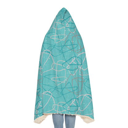 "Life's Not Linear" Hooded Blanket in Aqua (2 Interior options)