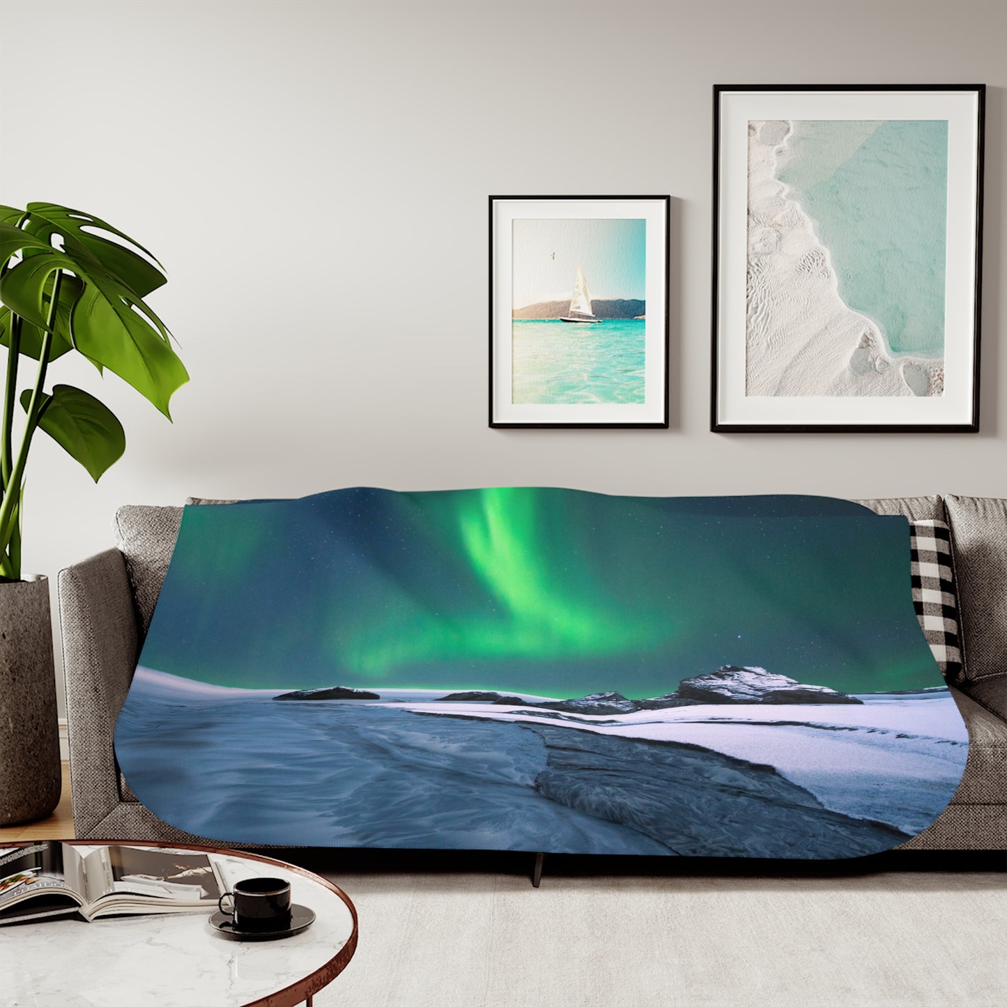 "Interconnected Lights" Hypoallergenic Sherpa Blanket