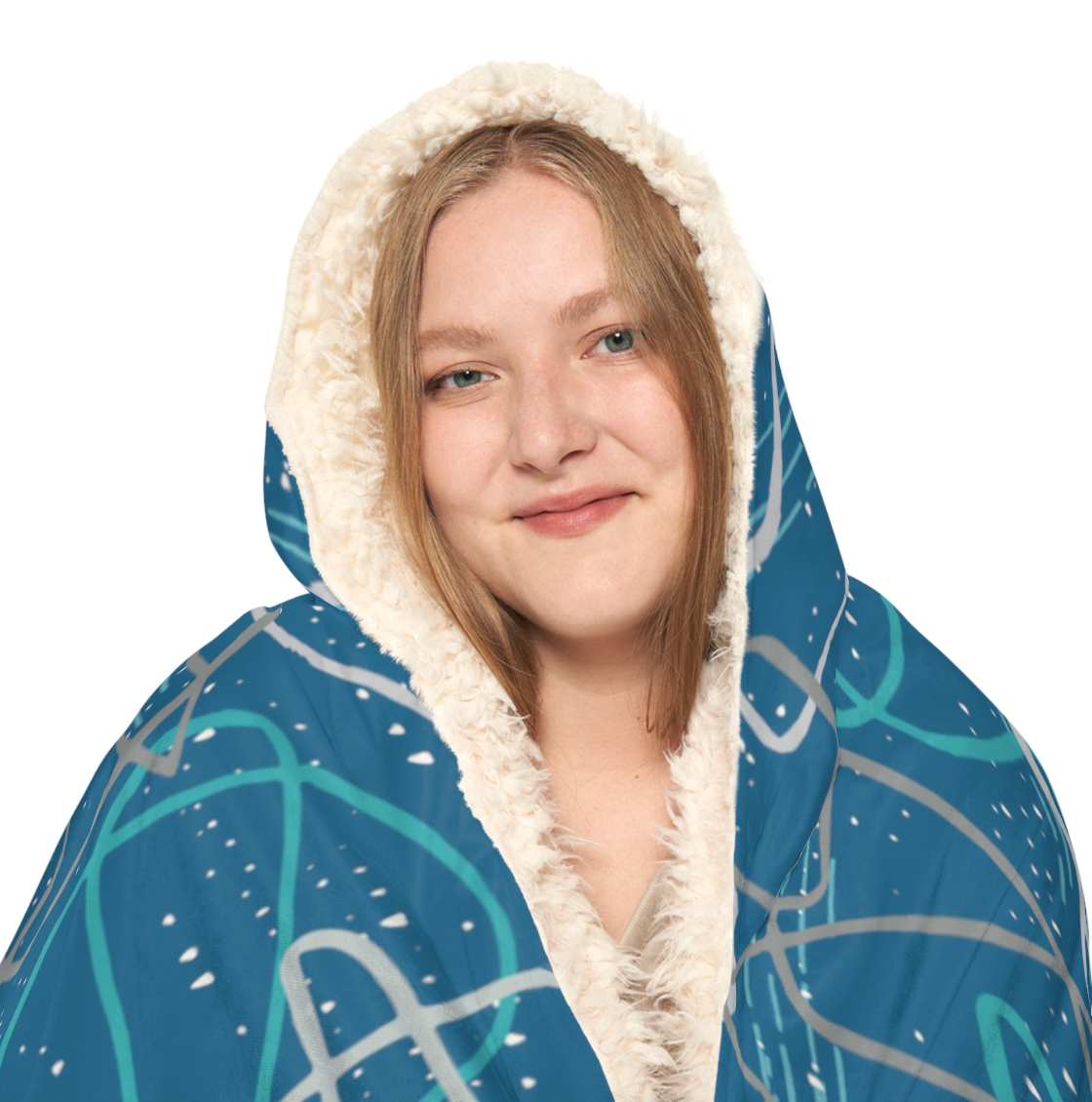 "Life's Not Linear" Hooded Blanket in Slate (2 Interior options)