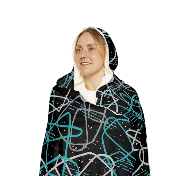 "Life's Not Linear" Hooded Blanket in Slate (2 Interior options)