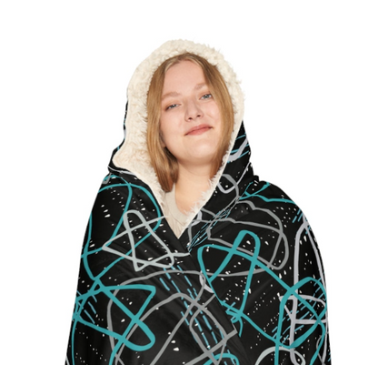 "Life's Not Linear" Hooded Blanket in Slate (2 Interior options)
