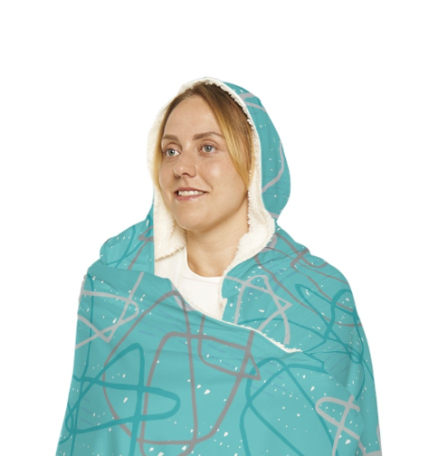 "Life's Not Linear" Hooded Blanket in Slate (2 Interior options)