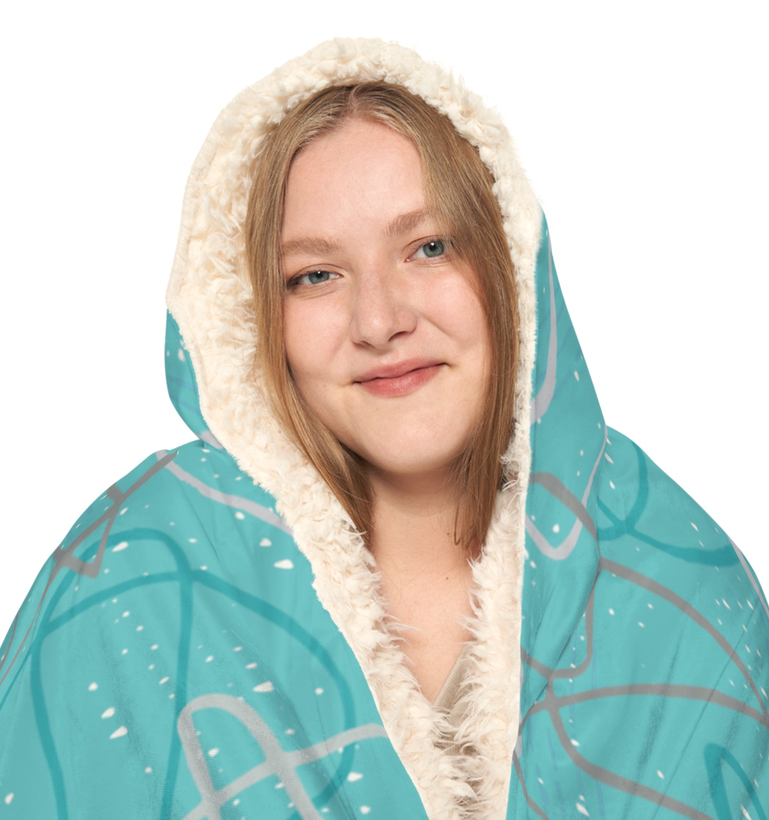 "Life's Not Linear" Hooded Blanket in Slate (2 Interior options)