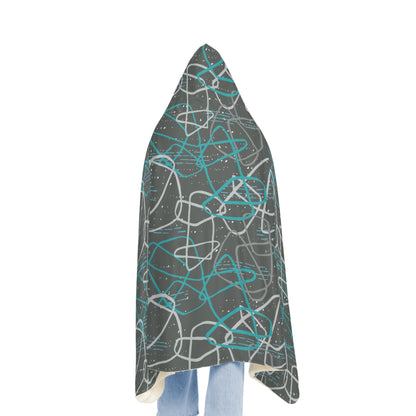 "Life's Not Linear" Hooded Blanket in Slate (2 Interior options)