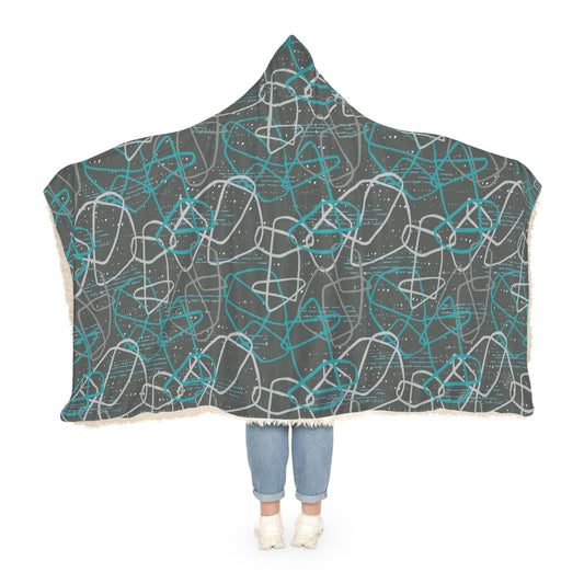 "Life's Not Linear" Hooded Blanket in Slate (2 Interior options)