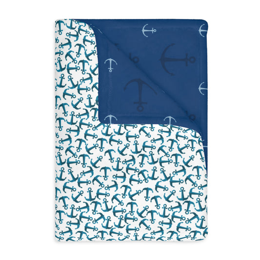 "Anchored in the Storm" Reversible, Minky Blanket